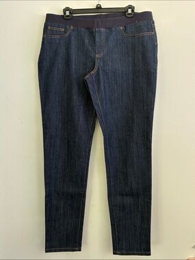 Boston Proper Denim Jean Jogging Pull on Womens Dark Blue Stretch Denim Jeans 16
